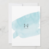 Turquoise Waterverf Wash bruiloft uitnodiging (Achterkant)