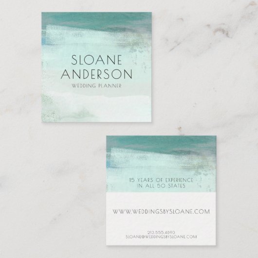 Turquoise Waterverf Wash Visitekaartje (Voorkant / Achterkant)