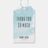 Turquoise Waterverf Wassen Bruiloft Favor Label Cadeaulabel (Voorkant)