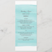 Turquoise Waterverf Wedding Menu (Voorkant)