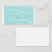 Turquoise Waterverf Wedding Place kaarten Plaatskaartje (Voorkant / Achterkant)