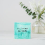 Turquoise Waterverf Wedding Planner Square Busine Vierkante Visitekaartje (Staand voorkant)