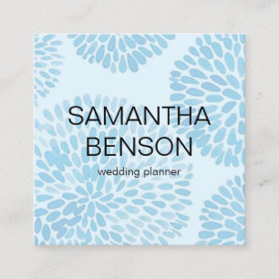 Turquoise Waterverf Wedding Planner Vierkante Visitekaartje