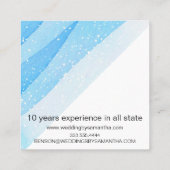 Turquoise Waterverf Wedding Planner Vierkante Visitekaartje (Achterkant)