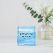 Turquoise Waterverf Wedding Planner Vierkante Visitekaartje (Staand voorkant)