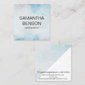 Turquoise Waterverf Wedding Planner Vierkante Visitekaartje (Voorkant / Achterkant)