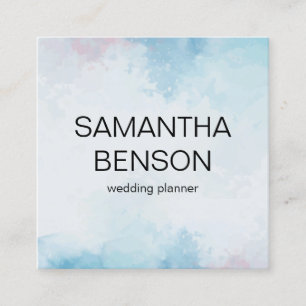 Turquoise Waterverf Wedding Planner Vierkante Visitekaartje