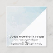 Turquoise Waterverf Wedding Planner Vierkante Visitekaartje (Achterkant)