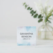Turquoise Waterverf Wedding Planner Vierkante Visitekaartje (Staand voorkant)