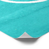 Turquoise Waterverf White Mandala Poster (Hoek)