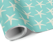 turquoise Waterverf-zeester Cadeaupapier (Rol Hoek)