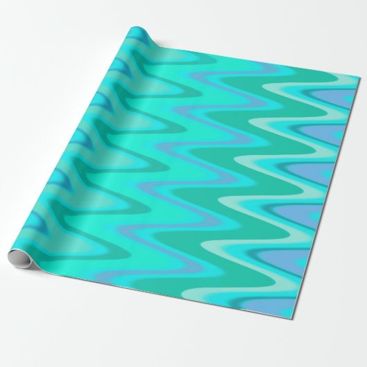 Turquoise Waves Cadeaupapier (Uitgerold)