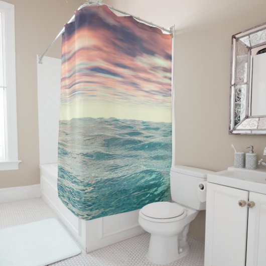 Turquoise Waves Douchegordijn (In situ)