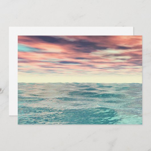 Turquoise Waves Feestdagenkaart (Voorkant / Achterkant)