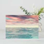 Turquoise Waves Feestdagenkaart (Staand voorkant)