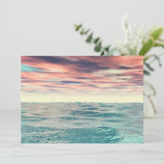 Turquoise Waves Feestdagenkaart (Staand voorkant)