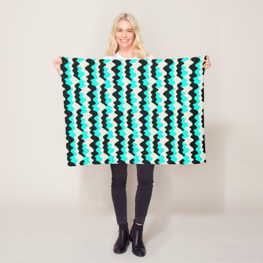 Turquoise Waves Fleece Deken (In situ)