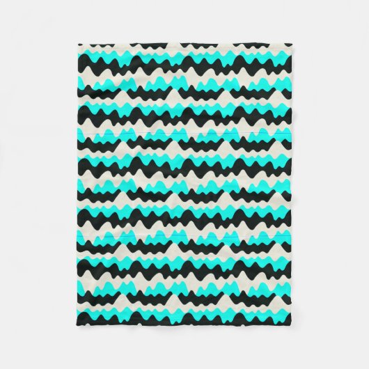 Turquoise Waves Fleece Deken (Voorkant)