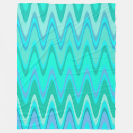 Turquoise Waves Fleece Deken