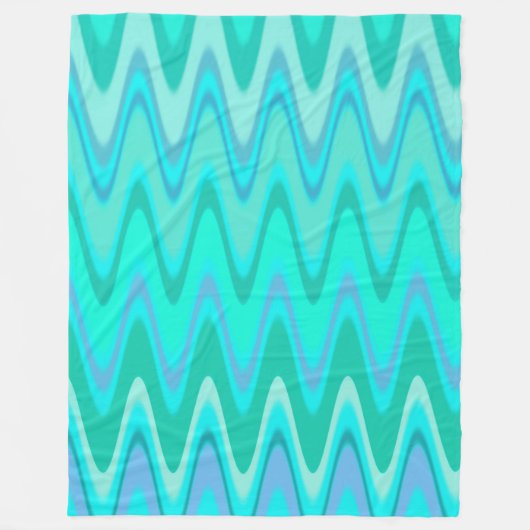 Turquoise Waves Fleece Deken (Voorkant)