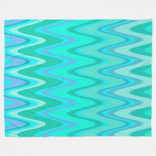 Turquoise Waves Fleece Deken (Voorkant (Horizontaal))