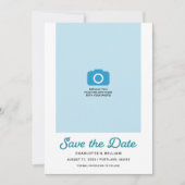 Turquoise Waves Foto Save the Date Kaart (Voorkant)