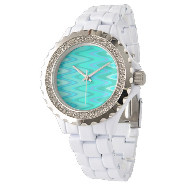 Turquoise Waves Horloge (Gekanteld)