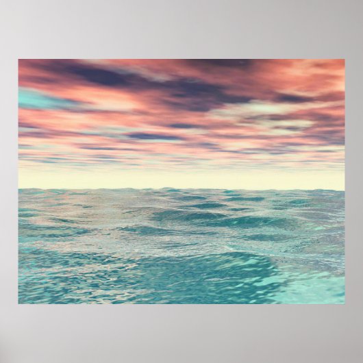 Turquoise Waves Poster (Voorkant)