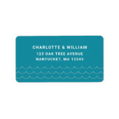 Turquoise Waves Return Address Etiket (Voorkant)