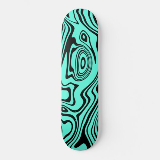 Turquoise Waves Skateboard of Kies Kleur (Voorkant)