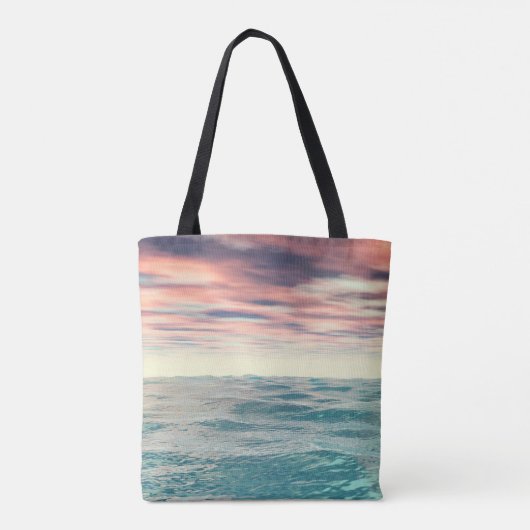Turquoise Waves Tote Bag (Achterkant)