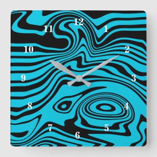 Turquoise Waves Wandklok - Kies kleur (Voorkant)