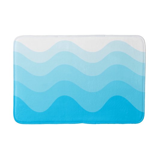Turquoise Wavey Stripe Modern Bath Mat (Voorkant)