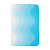 Turquoise Wavey Stripe Modern Bath Mat (Voorkant Verticaal)
