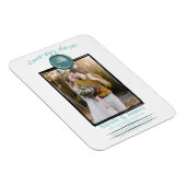 Turquoise Wax Seal Foto Bruiloft Save the Date Magneet (Rechterzijde)
