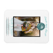 Turquoise Wax Seal Foto Bruiloft Save the Date Magneet (Horizontaal)