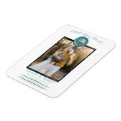 Turquoise Wax Seal Foto Bruiloft Save the Date Magneet (Linkerzijde)