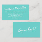 Turquoise We hebben een nieuw adres Handout Kaarte Visitekaartje (Voorkant / Achterkant)