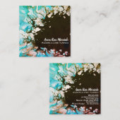 *~* Turquoise Wedding Beauty Abstract Beach  Vierkante Visitekaartje (Voorkant / Achterkant)