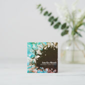 *~* Turquoise Wedding Beauty Abstract Beach  Vierkante Visitekaartje (Staand voorkant)