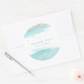 Turquoise Wedding Favor Bedankt Ronde Sticker (Envelop)