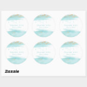 Turquoise Wedding Favor Bedankt Ronde Sticker (Vel)