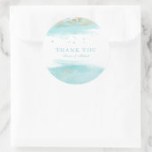 Turquoise Wedding Favor Bedankt Ronde Sticker (Tas)
