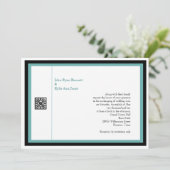 Turquoise Wedding Invitation Kaart (Staand voorkant)