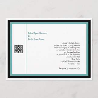 Turquoise Wedding Invitation Kaart