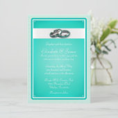 Turquoise Wedding Invitations Kaart (Staand voorkant)