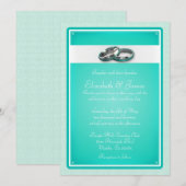 Turquoise Wedding Invitations Kaart (Voorkant / Achterkant)
