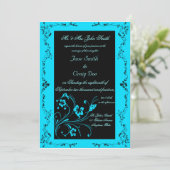 Turquoise Wedding Invitations Kaart (Staand voorkant)