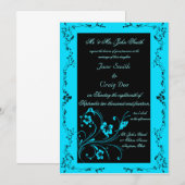 Turquoise Wedding Invitations Kaart (Voorkant / Achterkant)