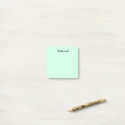 Turquoise Week-end Post-it® Notes (Op bureau)